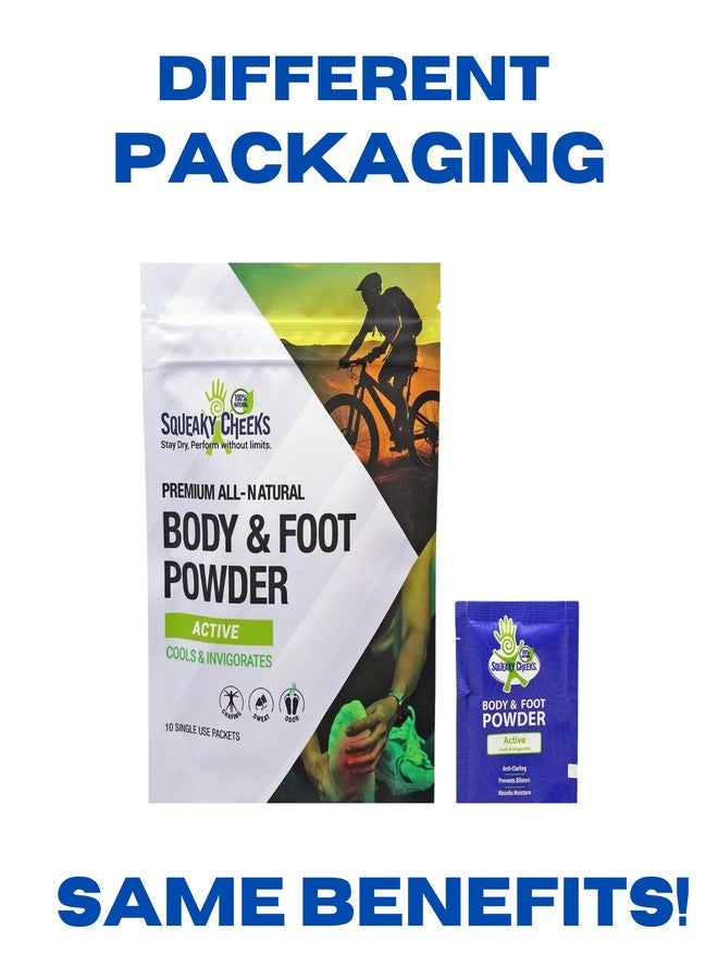 Squeaky Cheeks Squeaky Sticks -Active Blend, Talc-Free, All Natural Convenient Single-Use Powder Sachets for Travel, Outdoors & On-the-Go Freshness Relief from Chafing Sweat and Odor (6g X 10 pack) - Image 2